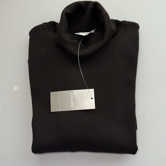 Chico's Rich Brown Turtleneck Sweater - Picture 15 of 15